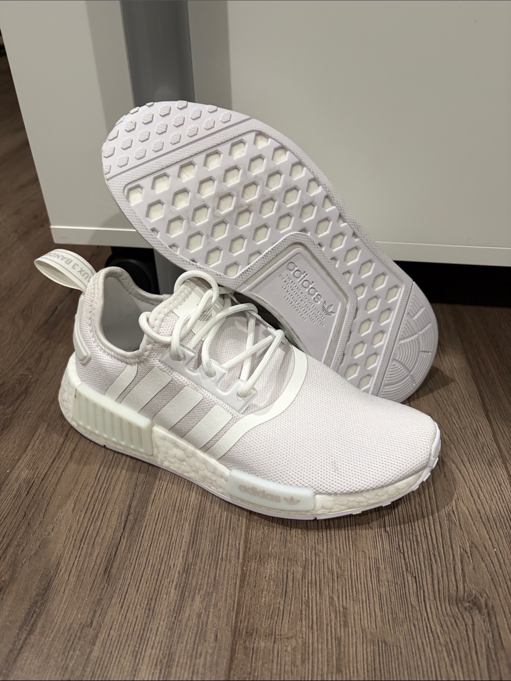 New Without Tags adidas White NMD_R1 Casual Sneakers. Youth size 5